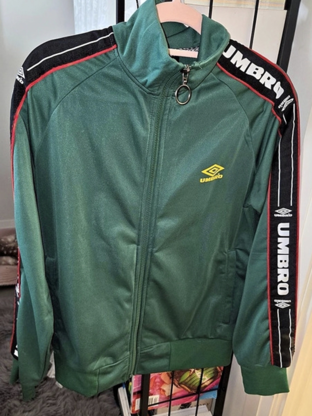 Umbro Taped Track Top Green & Black Track Jacket Medium